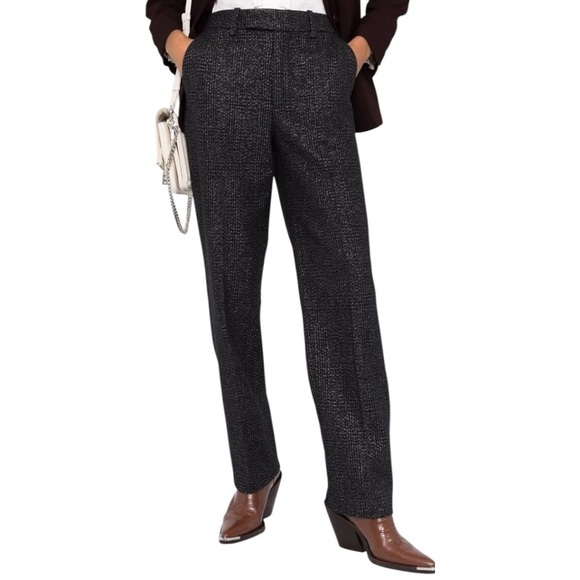 Zadig & Voltaire Black Peter Check Metallic Straight Leg Trousers EU 40 - Picture 1 of 9
